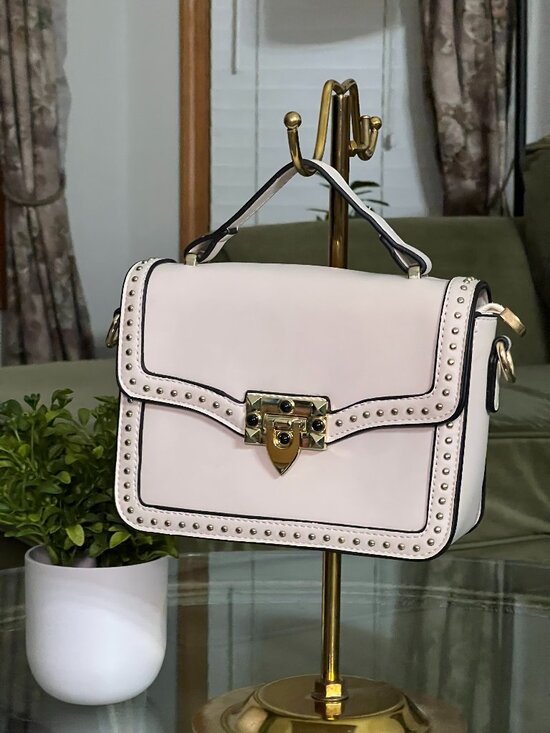 Handbags - NEW- Studded Cream Vintage Style Hand/Shoulder Bag